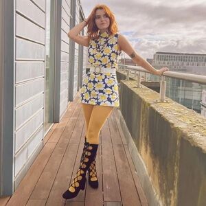 Snag Tights - 80 Denier Tights - Colonel Mustard, size E,